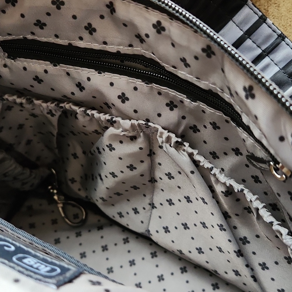 LUG Flare Striped Stylish Black, Gray, Tan Womans Crossbody Bag - Picture 10 of 14